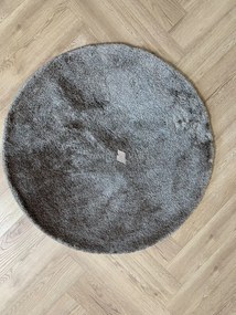 Vajpuha kerek shaggy sebano Sötétszürke (Dark grey) 67x67
