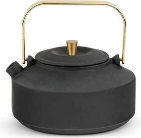 Fekete öntöttvas teáskanna szűrővel 1 l Shangdong – Bredemeijer
