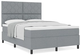 Boxspring ágy matrac világosszürke 160x200 cm szövet