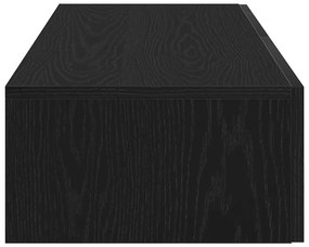 Falipolc fiókokkal fekete 60x26,5x15 cm műszaki fa