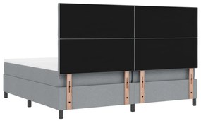 Rugós ágy matraccal és LED világítással, világosszürke, 200 x 200 cm