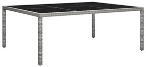 vidaXL szürke polyrattan kültéri étkezőasztal 200 x 150 x 74 cm