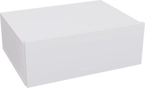 HOMCOM Felfüggesztett Ágy melletti Asztal Fiókkal, Hálószobai Ágy Melletti Asztal Forgácslapból, Modern Stílus, 40x30x15 cm, Fehér | Aosom