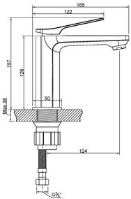 Invena Neri, mosogató csaptelep h-157, réz matt, INV-BU-P1-014-L