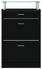 fekete szerelt fa cipőszekrény 63 x 24 x 104 cm