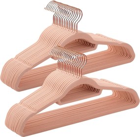 Bársonyos vállfák 30 darabos, csúszásmentes ruhaakasztó rose gold színű