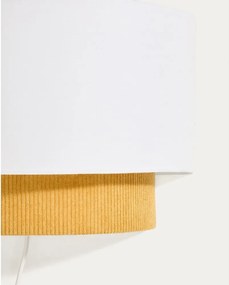 Mustársárga-fehér gyerek lámpa textil búrával Bianella – Kave Home