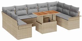 vidaXL Kerti Kanapé Szett párnával 10 pcs bézs és világosszürke