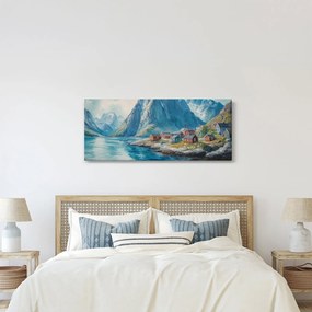 Kép - Norvég falu (120x50 cm)