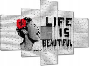 Festmények 100x70 Banksy Life is beautiful