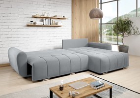 Univerzális ülőgarnitúra, világosszürke szövet, LONGA ROH