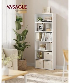 VASAGLE könyvespolc 24 × 60 × 178,5 cm, fehér színben