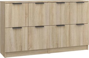 vidaXL 2 db sonoma-tölgyszínű szerelt fa tálalóasztal 60 x 30 x 70 cm