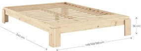 Natúr színű borovi fenyő franciaágy ágyráccsal 160x200 cm Layers – Karup Design