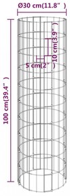 3 db kör alakú horganyzott acél gabion magaságyás Ø30 x 100 cm