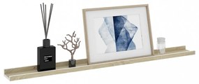 4 db fehér és sonoma-tölgy színű fali polc 100 x 9 x 3 cm
