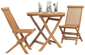 vidaXL Kert étkező szett 3 pcs Barna Tömör Akácfa