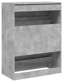 betonszürke cipőszekrény 2 kihajtható fiókkal 80 x 42 x 108 cm
