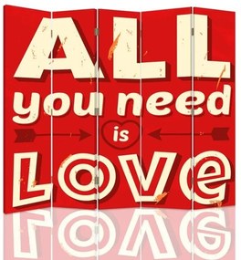 Gario Paraván All you need is love Méret: 180 x 170 cm, Kivitelezés: Forgó paraván 360°
