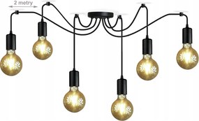 Mennyezeti függőlámpa csillár Pók 6 E27 Loft mennyezeti lámpa nappaliba