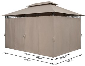 Deuba Kerti pavilon Topas 4x3 m - taupé