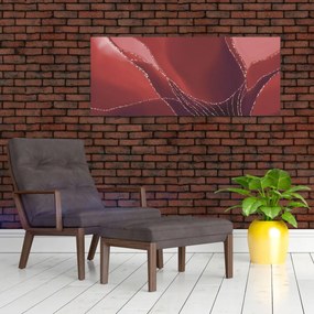 Kép - Piros absztrakt virág N⁰2 (120x50 cm)