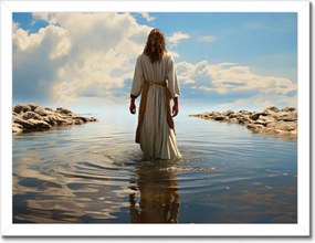 Poszterek keretben 40x30 Jézus a vízen