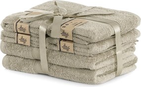 Bamby Beige szett 2 db bézs fürdőlepedővel és 4 db törölközővel - DecoKing