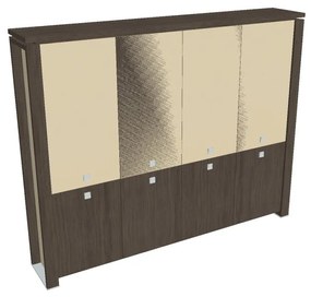 Verno+ S magas szekrény 260 x 46 x 210 cm, kombinált ajtó, antracit tölgy / vanília