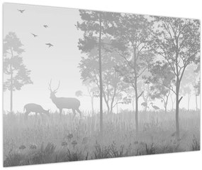 Kép - rét szarvasokkal (90x60 cm)