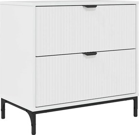 vidaXL Éjjeli asztal Magasfényű fehér 63.5 x 36 x 61 cm Faanyag