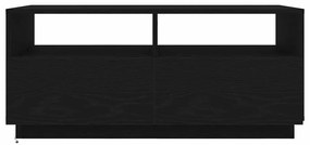 fekete tölgyszínű dohányzóasztal LED-lámpákkal 90x49x40 cm