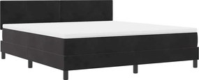 vidaXL LED Box Spring Ágy matracmal leddel Fekete 180 x 200 cm Bársony