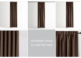Restilo Blackout Oxford Pleat függöny, sötétbarna, 140 x 245 cm