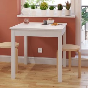 SENDI Étkezőasztal Fehér Színben. 80x80 cm.