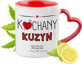 Unokatestvérnek Piros Bögre Szív Alakú Füllel Ajándék