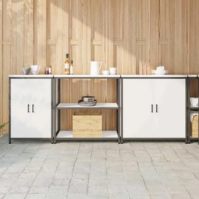 Konyhai Tároló Készlet polcokkal 3 pcs Fehér 240 x 50 x 92 cm