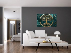 Kép – Márványban lévő arany életfa (90x60 cm)