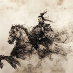 Vászonkép Canvas Japán Ázsia Harcos Szamuráj Hős Ló 80x80