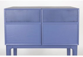 Kék komód tölgyfa dekorral 80x100x45 cm June – Zuiver