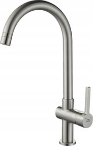 Konyhai Csaptelep Magas Kifolyócsővel, Szálcsiszolt Inox Acél Laveo