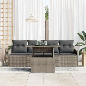 Kerti Kanapé Szett 5 pcs Szürke 100 x 55 x 73 cm Poli rattan