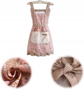 Konyhai kötény gasztronómiai női kötény vintage rózsaszín 1 db