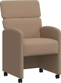 vidaXL Kerekes Étkező Székek 2 pcs Cappuccino 58 x 65 x 98 cm Műbőr