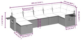 7 részes barna polyrattan kerti ülőgarnitúra párnákkal