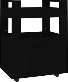 vidaXL fekete szerelt fa zsúrkocsi 60 x 45 x 80 cm