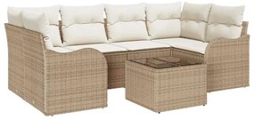 vidaXL Kerti Kanapé Szett párnával tárolóval 7 pcs Beige és krém