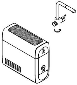 GROHE 31539000 - BLUE HOME mosogató csaptelep, L alakú kifolyó, fényes króm