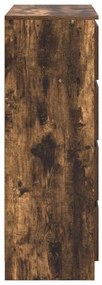 füstös tölgy színű szerelt fa tálalószekrény 80x35x99 cm