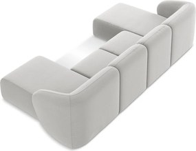 Világosszürke bársony (U alakú) sarokkanapé Lani – Makamii